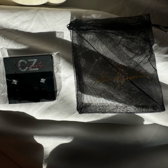 Kenneth Jay Lane Silver Asscher Stud Earrings - Picture 5 of 6